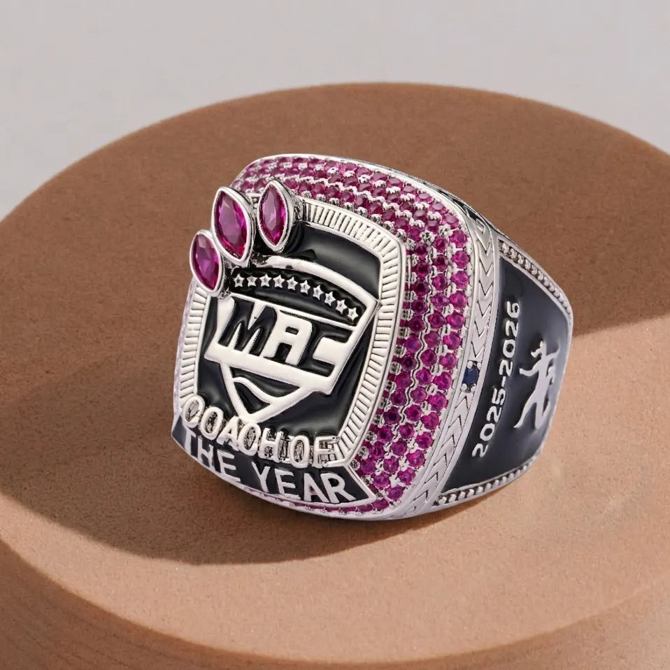 Personalized Signet Championship Ring with Pave Stones, Customized Engraved Fantasy Sports Award Team Rings, Trophy Statement Ring, Gift for Him